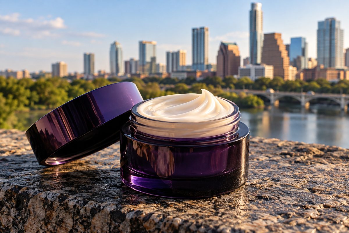 Ultra-Rich shea butter and squalane restorative night cream in glass jar