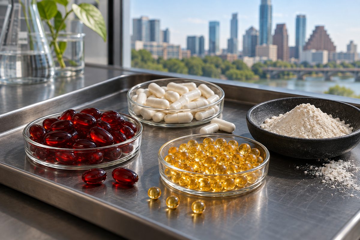 Nutricosmetic delivery formats: softgels, delayed-release capsules, and pure peptide powders