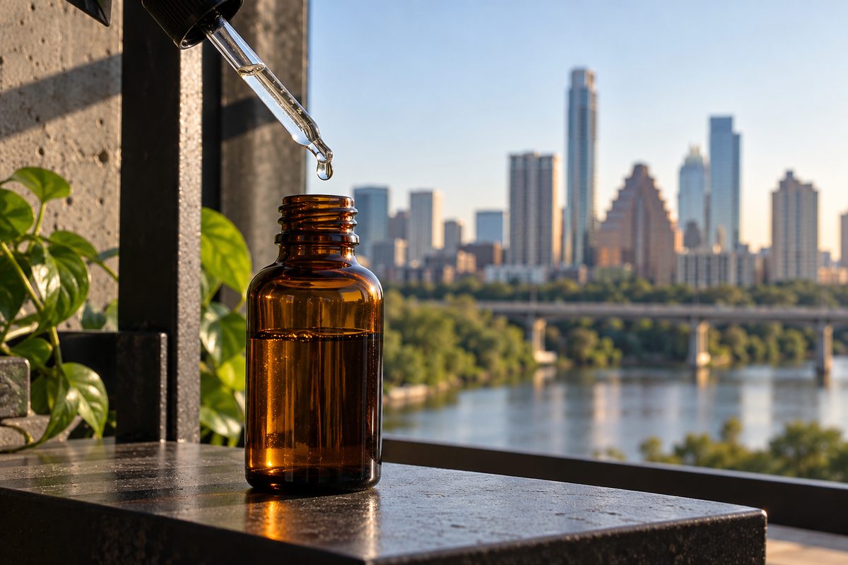 Resveratrol 3% and ferulic acid antioxidant complex in amber dropper bottle