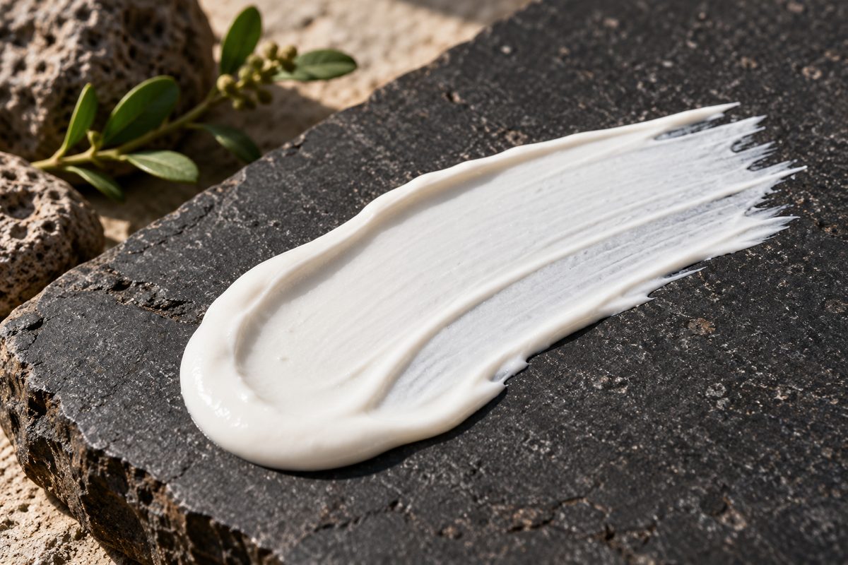Non-nano 18% zinc oxide physical environmental shield emulsion swatch